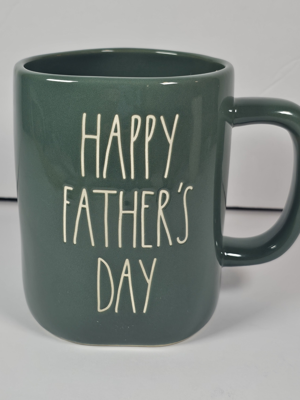 Rae Dunn Green "Happy Father's Day" Ceramic Mug